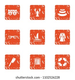 Affectation icons set. Grunge set of 9 affectation vector icons for web isolated on white background