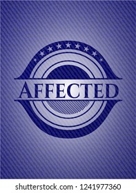 Affected emblem with denim texture