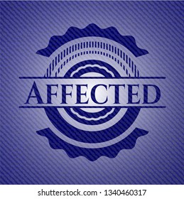 Affected emblem with denim texture