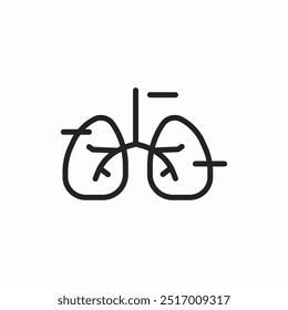 affected lungs icon sign vector