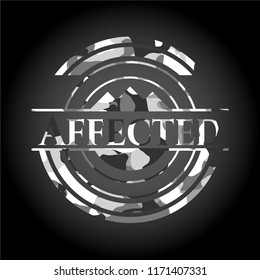 Affected on grey camouflage texture