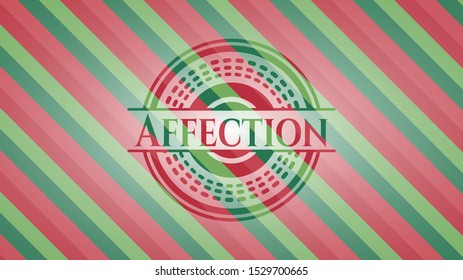 Affection christmas colors style badge. Vector Illustration. Detailed.