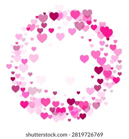 Affection concept scattered hearts romantic vector design. Valentine's Day backdrop. Playful pink hearts romance background. Hopeful ornament.