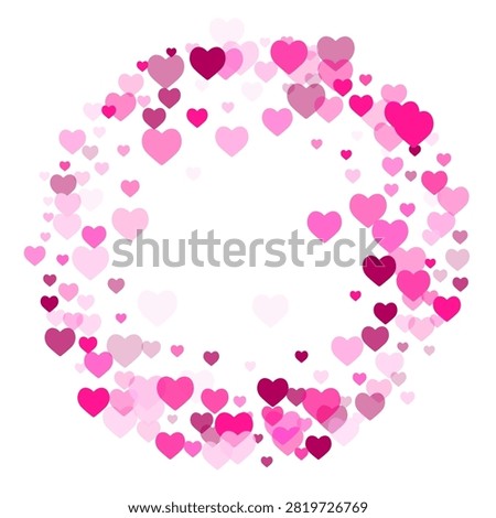 Affection concept scattered hearts romantic vector design. Valentine's Day backdrop. Playful pink hearts romance background. Hopeful ornament.