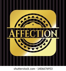 Affection gold emblem. Vector Illustration. Detailed.