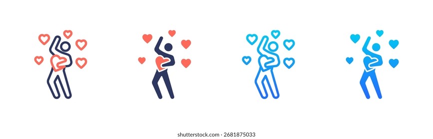 Pacote de ícones de afeto em vários estilos