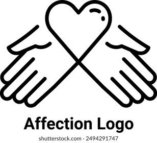 affection logo, line icon, black and white