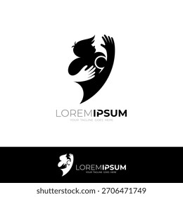logotipo de afeto, pessoas cuidado logotipo com design simples