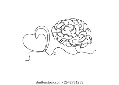 Affection in office concept. Single line draw design. Vector graphic illustration