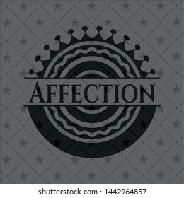 Affection retro style black emblem. Vector Illustration. Detailed.