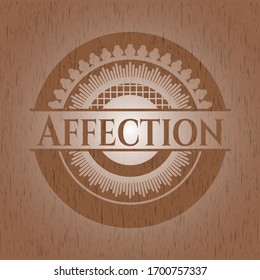 Affection retro style wood emblem. Vector Illustration.