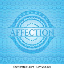 Affection water concept style badge. Vector Illustration. Detailed.