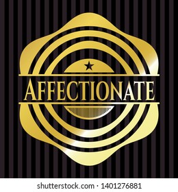 Affectionate gold shiny badge. Vector Illustration. Detailed.