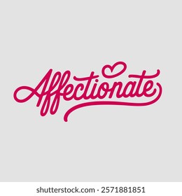 Affectionate in typography text about valentine vector transparent background