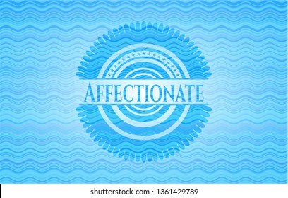 Affectionate water wave concept emblem background.