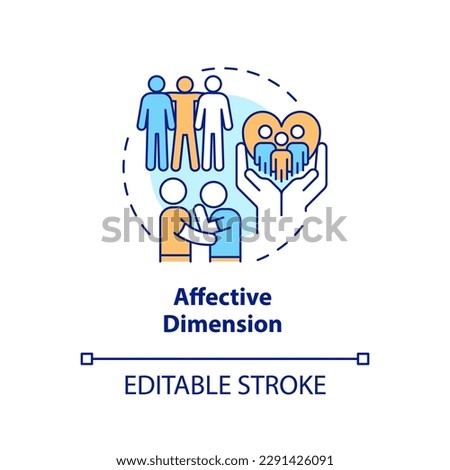 Affective dimension concept icon. SEL activity. GCED socio emotional skills abstract idea thin line illustration. Isolated outline drawing. Editable stroke. Arial, Myriad Pro-Bold fonts used Zdjęcia stock © 