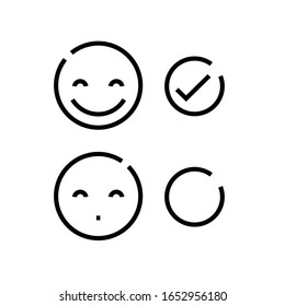 Icono de línea de evaluación afectiva, signo de concepto, ilustración de vector de esquema, símbolo lineal.