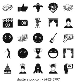 Affective icons set. Simple set of 25 affective vector icons for web isolated on white background