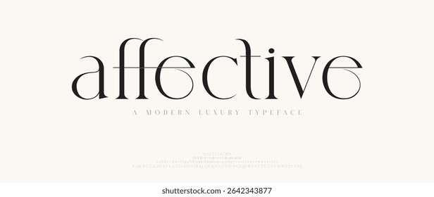 Logotipo afetivo Alfabeto de fonte de luxo. Tipografia bela moda elegante clássico letras serif itálico fontes decorativas casamento vintage flor logotipos.
