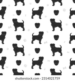 Affenpinscher todos los colores son un patrón sin fisuras. Colores de abrigo diferentes. Ilustración del vector