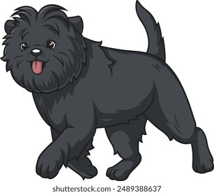 Affenpinscher dog running vector illustration