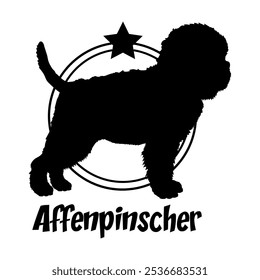 Affenpinscher cão silhueta, cão, raças de cães, logotipo, vetor, silhueta, design de logotipo, animal, ilustração, ícone, sinal, design, preto, símbolo, pet