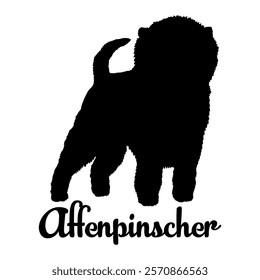 Affenpinscher dog silhouette, dog breeds, logo, vector, silhouette,  animal, illustration, icon, sign, design, black, symbol, pet, love
