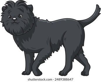 Affenpinscher dog walking vector illustration