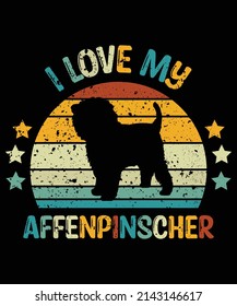 Affenpinscher silhouette vintage and retro t-shirt design