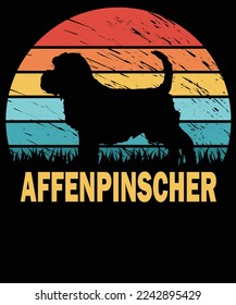 Affenpinscher silhouette vintage and retro t-shirt design