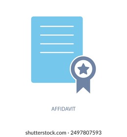 Icono de línea de concepto de declaración jurada. Ilustración de elemento simple. diseño de símbolo de esquema de concepto de declaración jurada.