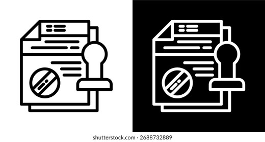 Icono de la declaración jurada del Vector blanco y negro plano del estilo