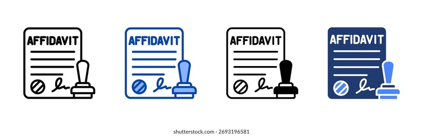 Affidavit icon set multiple style collection