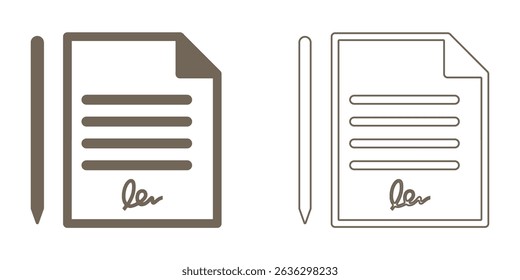 AFFIDAVIT icon set. Vector solid icons collection. Solid and line icon style.