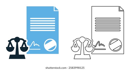 Affidavit icon vector, sworn statements, legal documents, and court evidence, legal, court, and official pictogram symbol ui and ux design, glyphs and stroke line