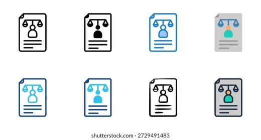 Los iconos de declaración jurada establecen la colección de varios estilos. Trazo editable 
