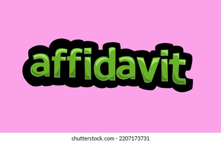 AFFIDAVIT writing vector design on a pink background very simple and very cool