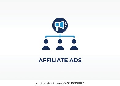 AFFILIATE ADS vector, icon or logo sign isolated symbol illustration