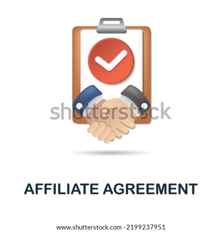 Affiliate Agreement icon. 3d illustration from affiliate marketing collection. Creative Affiliate Agreement 3d icon for web design, templates, infographics and more