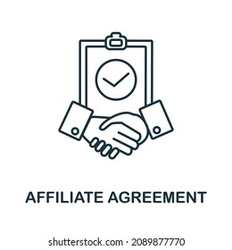 Affiliate Agreement icon. Line element from affiliate marketing collection. Linear Affiliate Agreement icon sign for web design, infographics and more.