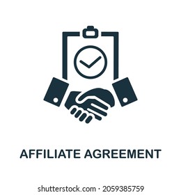 Affiliate Agreement icon. Monochrome sign from affiliate marketing collection. Creative Affiliate Agreement icon illustration for web design, infographics and more
