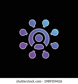 Affiliate blue gradient vector icon