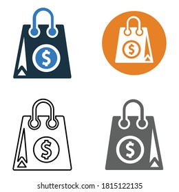 Affiliate, eCommerce bag icon. vector graphics