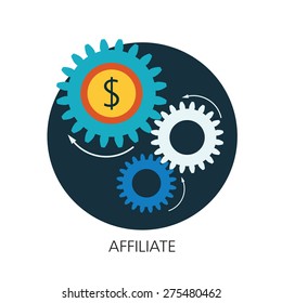 Affiliate flat icon concept 
