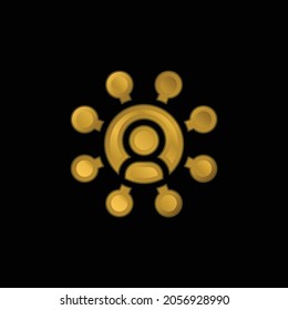 Affiliate gold plated metalic icon or logo vector