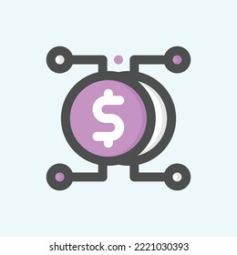  icono de afiliación, aislado Icono de contorno de color donativo en fondo azul claro, perfecto para sitio web, blog, logo, diseño gráfico, medios sociales, UI, aplicación móvil