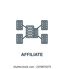 Affiliate icon. Line simple Streaming icon for templates, web design and infographics