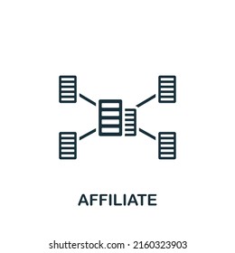 Affiliate icon. Monochrome simple Streaming icon for templates, web design and infographics
