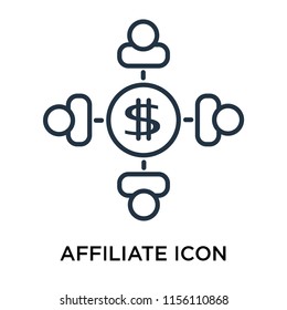 Affiliate icon vector isolated on white background, Affiliate transparent sign , thin symbol or stroke element design in outline style