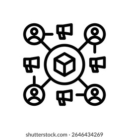 affiliate icon vector with line style